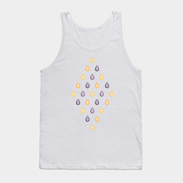 Yellow and purple raindrops pattern Tank Top by Savousepate